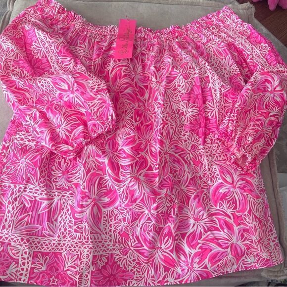 Lilly Pulitzer Winifred Top - Pinata Pink New Blooms on the Bloc - Size XL - NWT - Picture 6 of 7